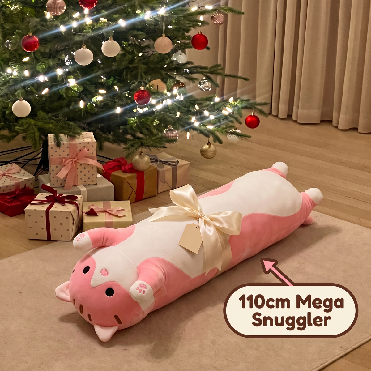 Snug Cat 110cm Mega Snuggler wrapped as a Christmas gift
