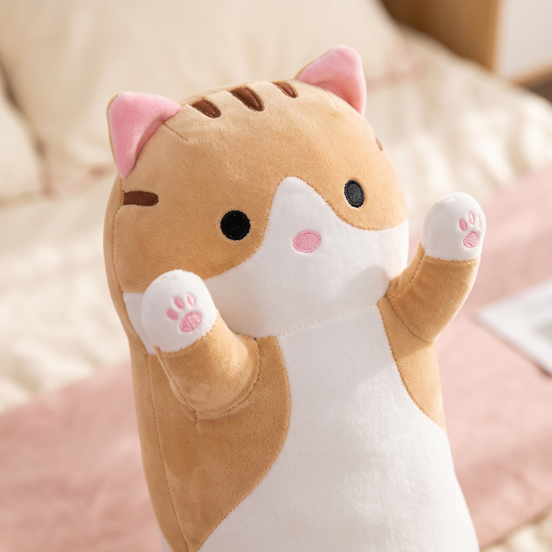 Close up of the Snug Cat fabric and stitching